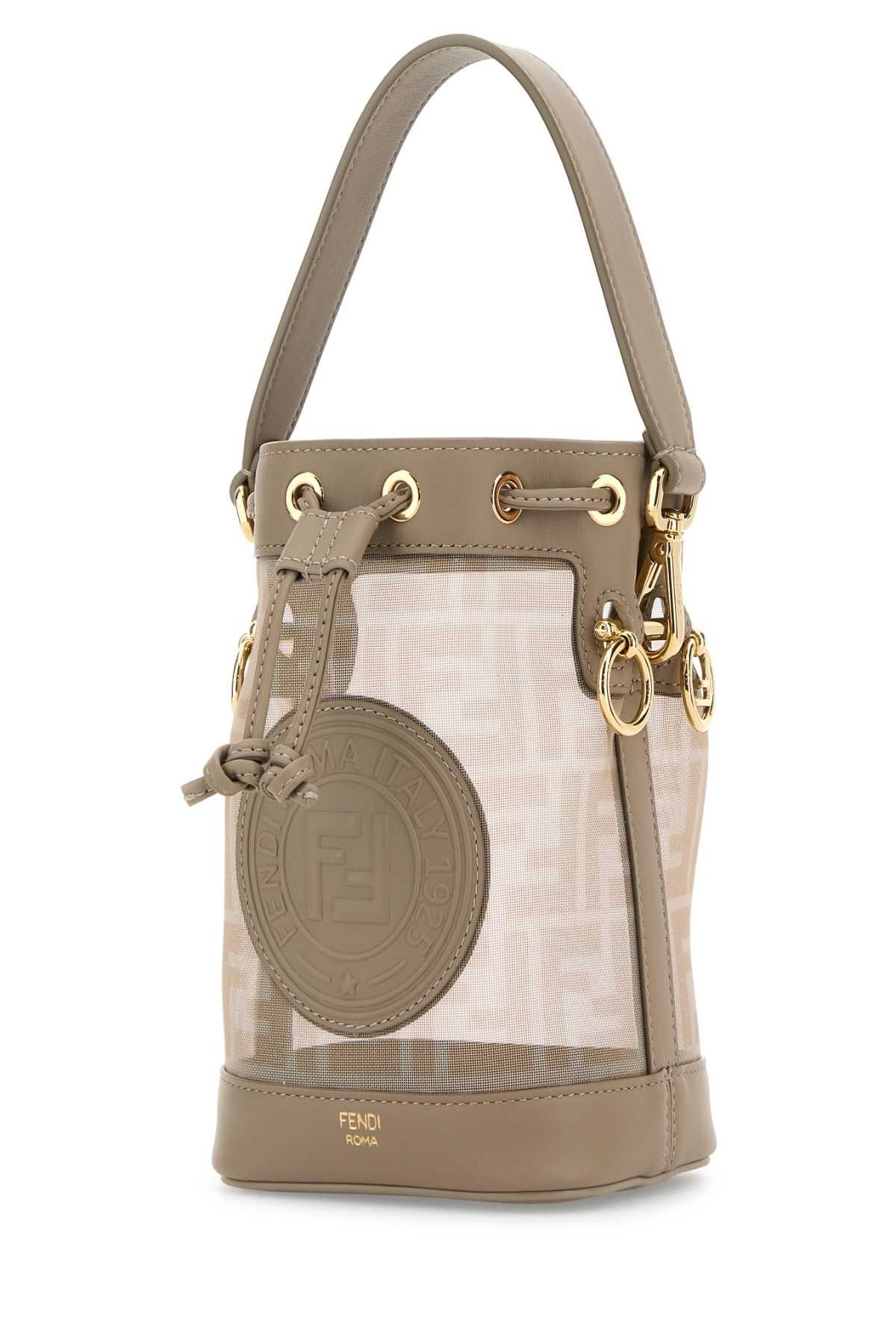Fendi Dove Grey Mesh Mini Mon Tresor Bucket Bag Size ONE SIZE - 2 Thumbnail