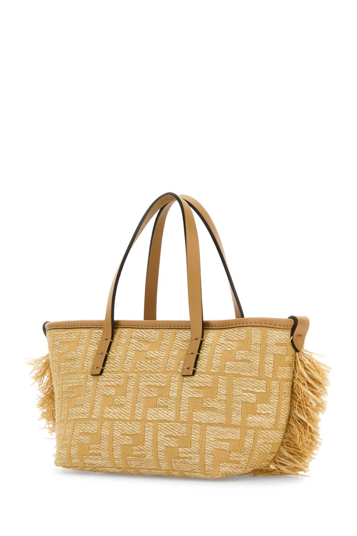 Fendi Embroidered Raffia Mini Roll Handbag Size ONE SIZE - 2 Thumbnail