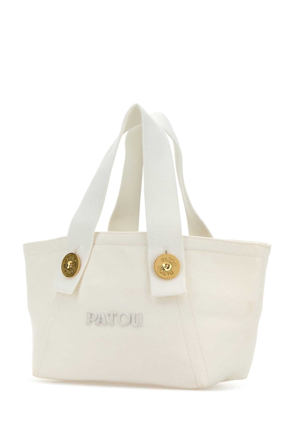 Patou White Canvas Trapeze Handbag Size ONE SIZE - 2 Thumbnail