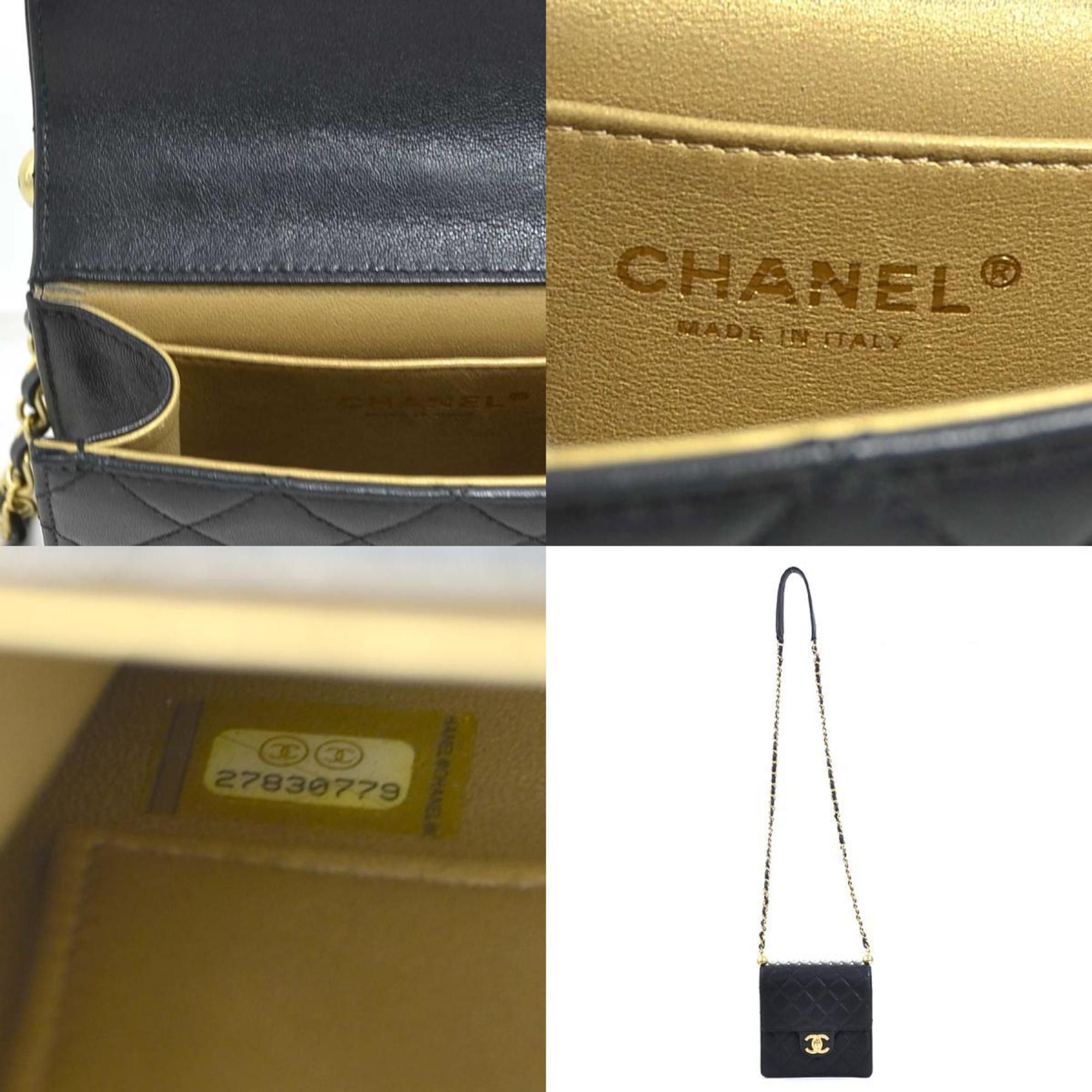 Chanel CHANEL Shoulder Bag Matelasse Leather Faux Pearl Black Off-White Gold Women's e60259i Size ONE SIZE - 5 Thumbnail