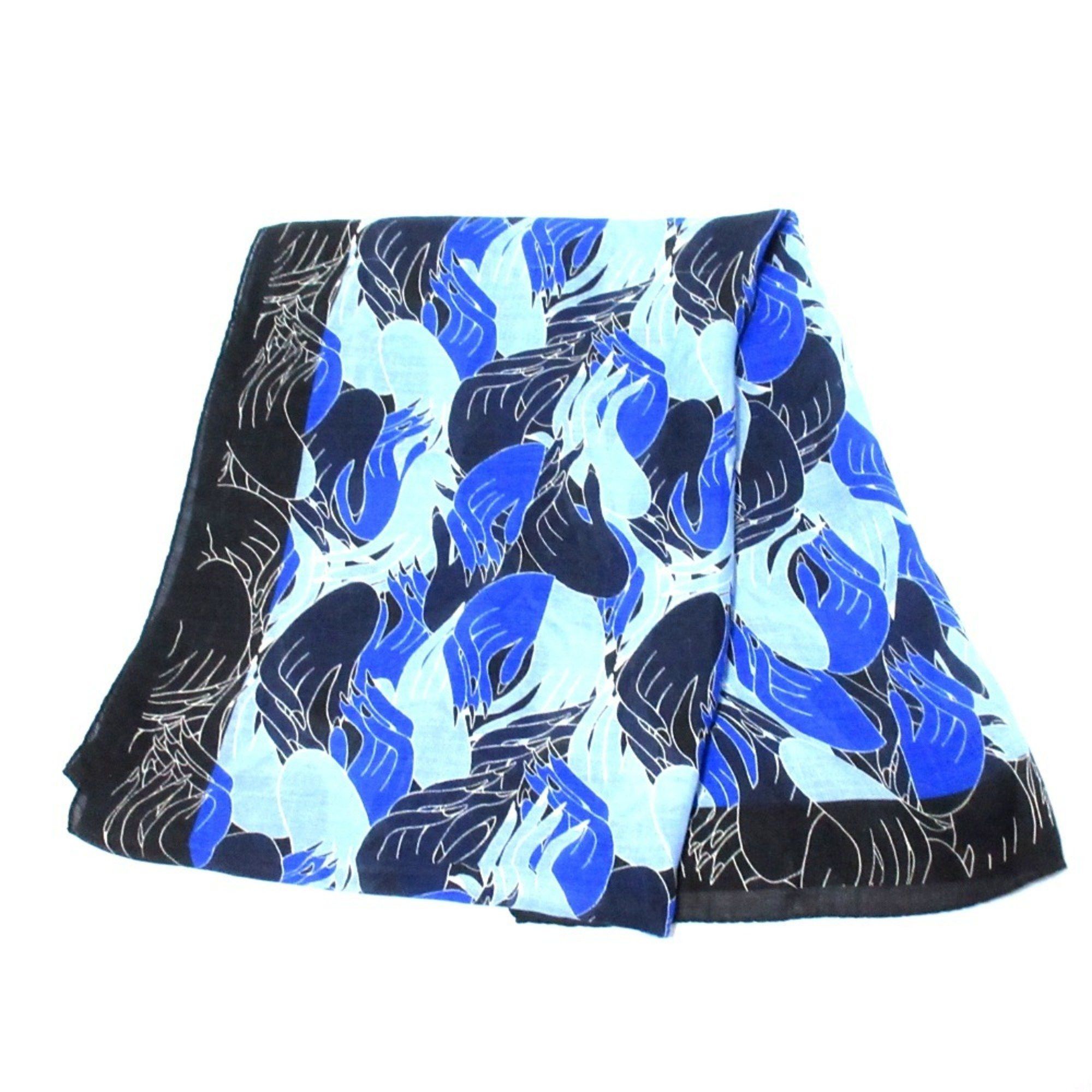 Marni MARNI x Bruno Bozzetto All-over hand motif large sheer scarf/stole, black blue, for women Size ONE SIZE - 3 Thumbnail