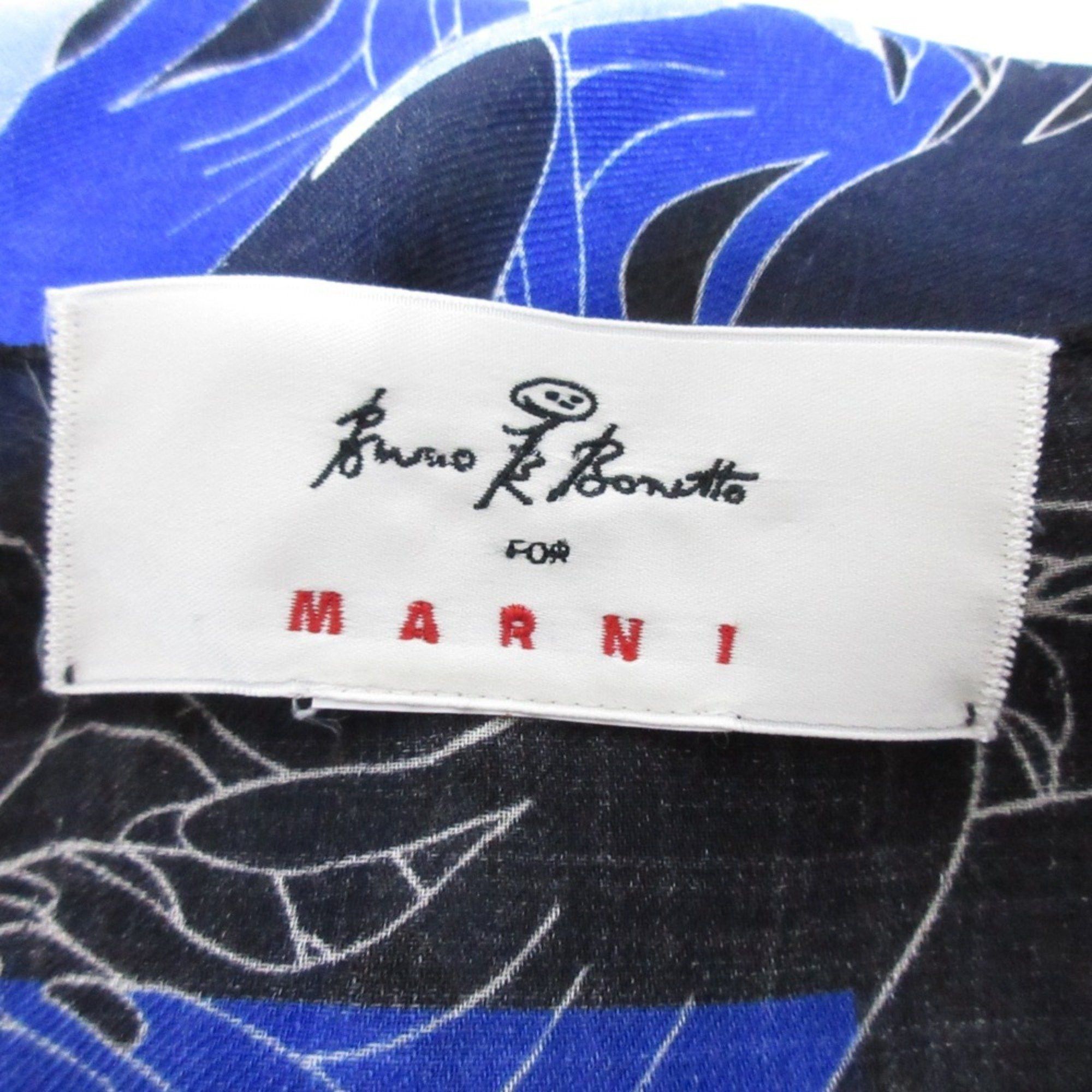Marni MARNI x Bruno Bozzetto All-over hand motif large sheer scarf/stole, black blue, for women Size ONE SIZE - 5 Thumbnail