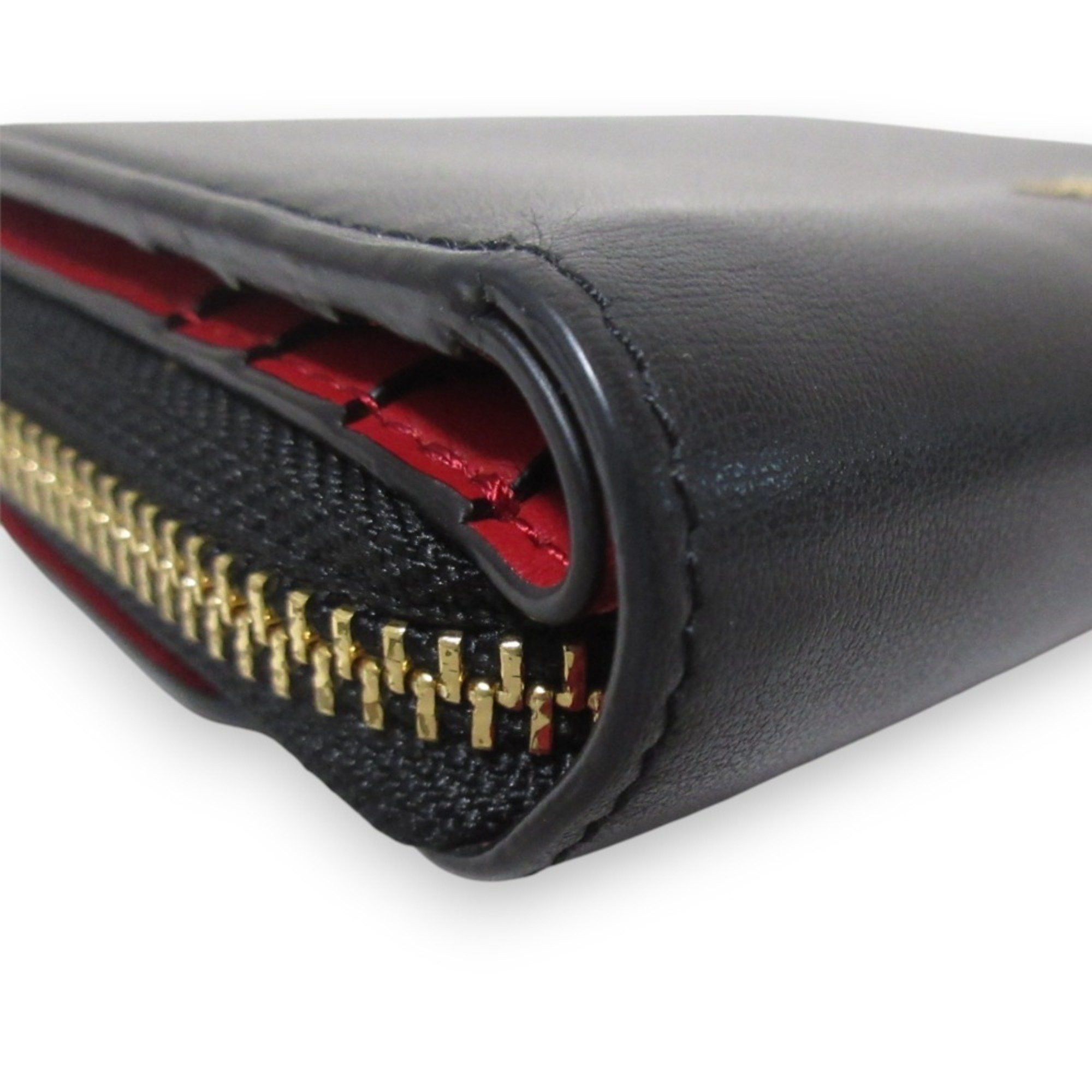 Anya Hindmarch ANYA HINDMARCH Leather Half Wallet, Bi-fold Compact Black x Gold Hardware, Women's Size ONE SIZE - 13 Thumbnail