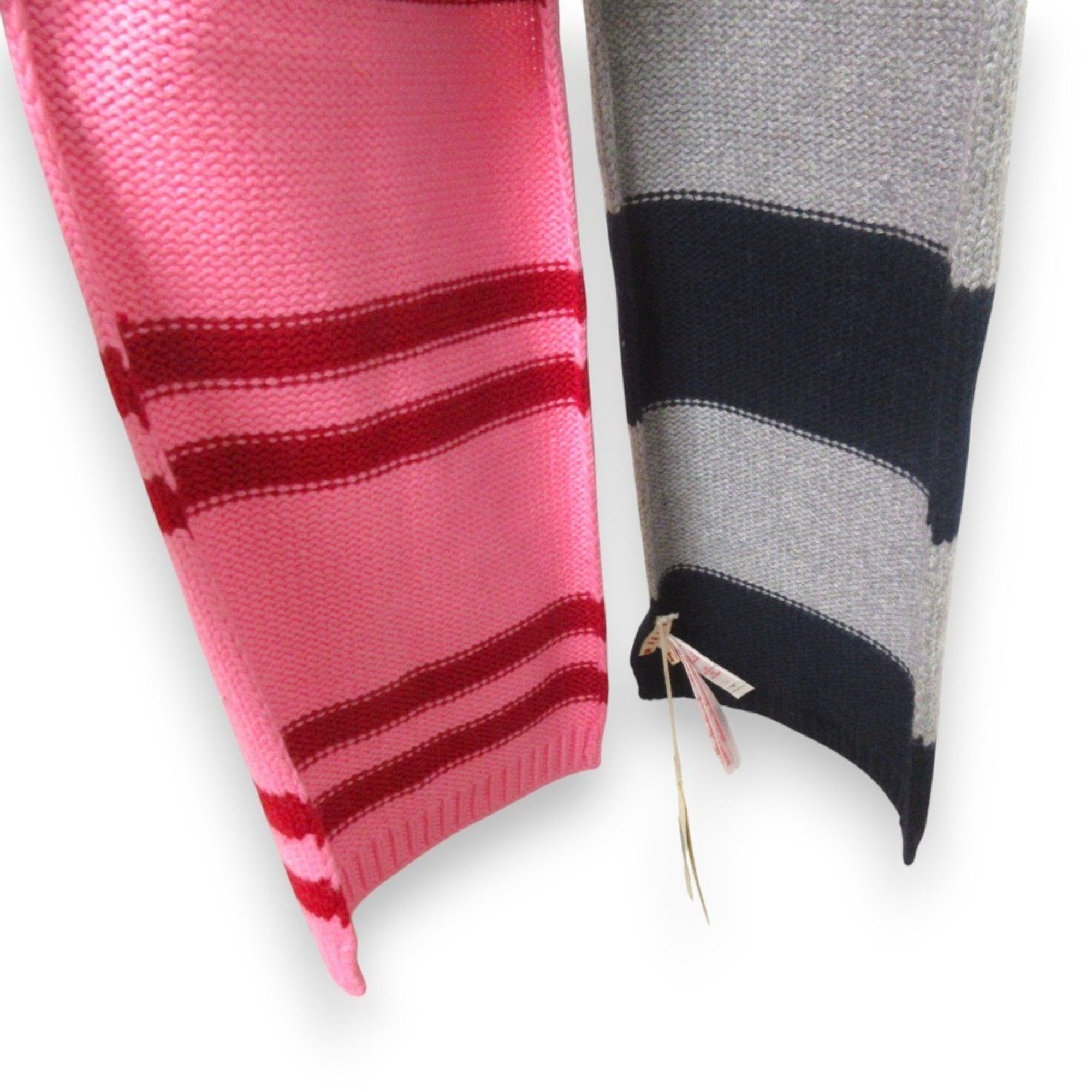 Marni MARNI Wool x Cashmere Blend Striped Long Scarf Size 2 Pink Navy Women's Size ONE SIZE - 7 Thumbnail