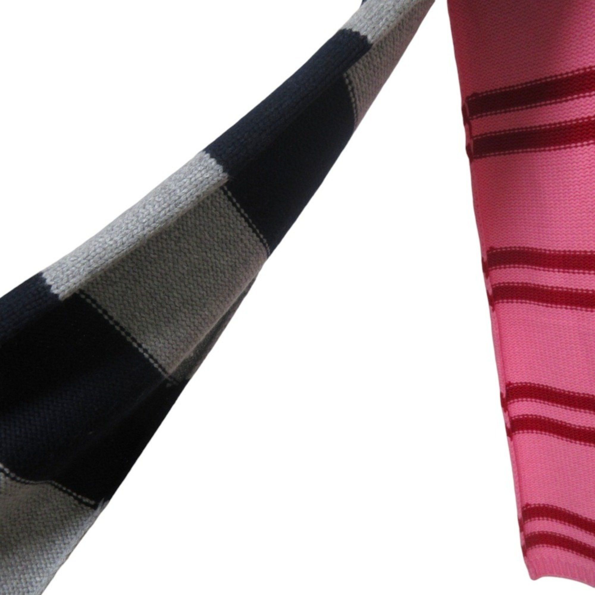 Marni MARNI Wool x Cashmere Blend Striped Long Scarf Size 2 Pink Navy Women's Size ONE SIZE - 6 Thumbnail