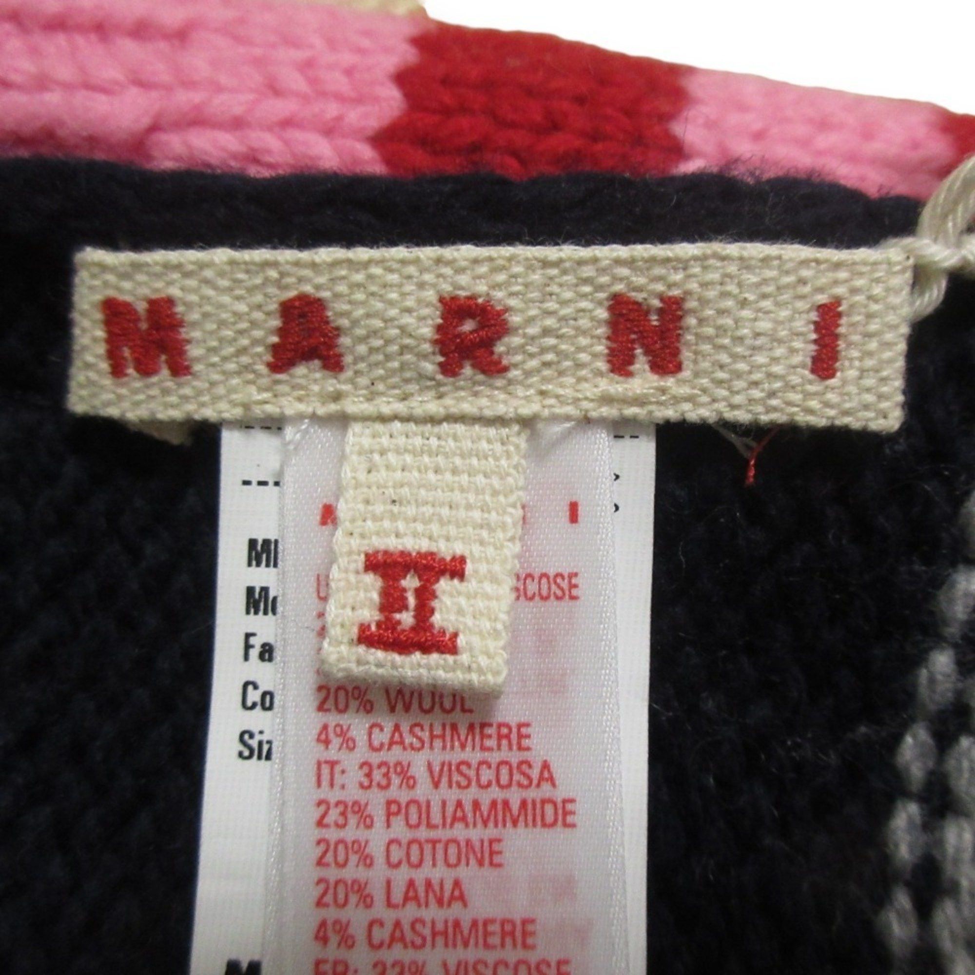 Marni MARNI Wool x Cashmere Blend Striped Long Scarf Size 2 Pink Navy Women's Size ONE SIZE - 10 Thumbnail
