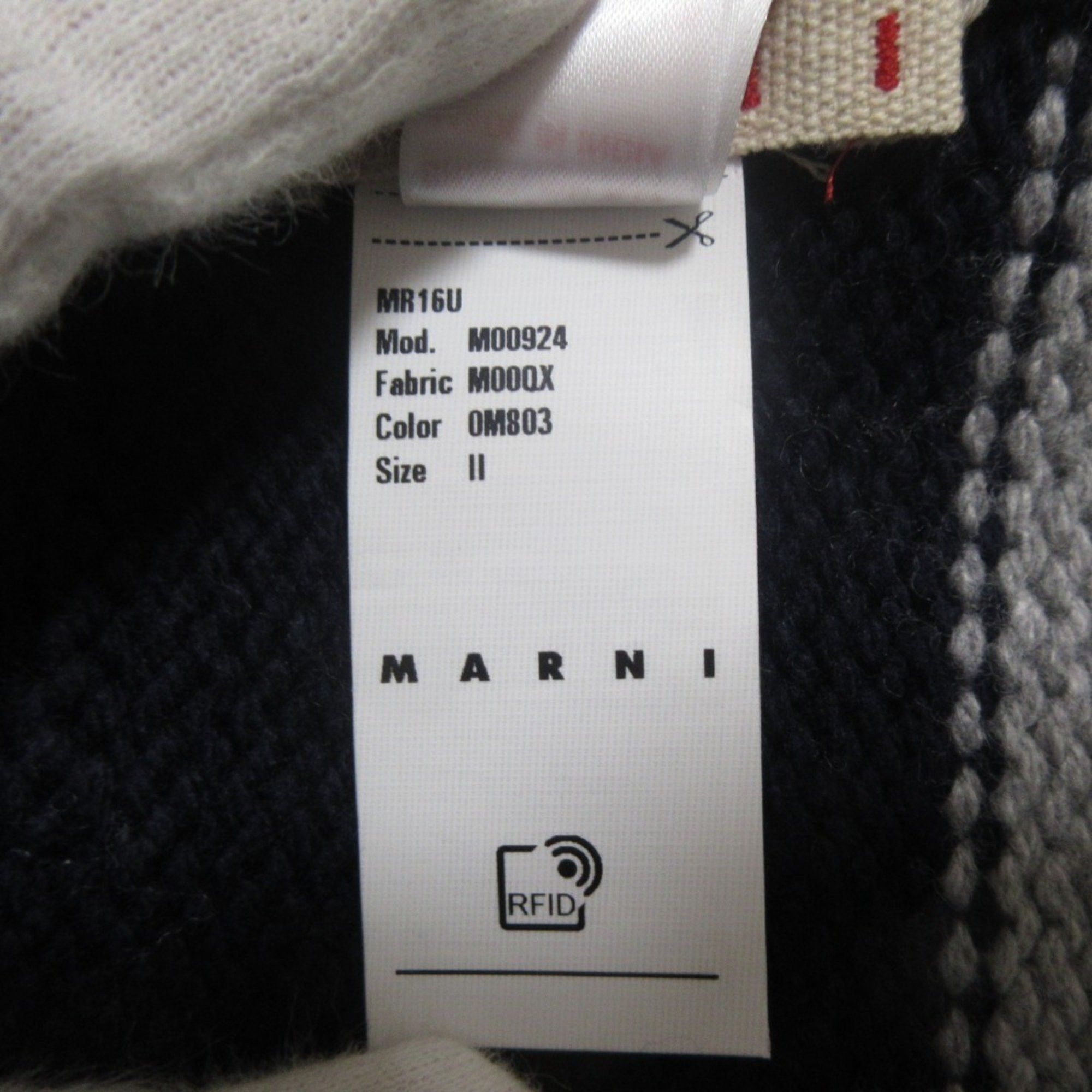 Marni MARNI Wool x Cashmere Blend Striped Long Scarf Size 2 Pink Navy Women's Size ONE SIZE - 11 Thumbnail