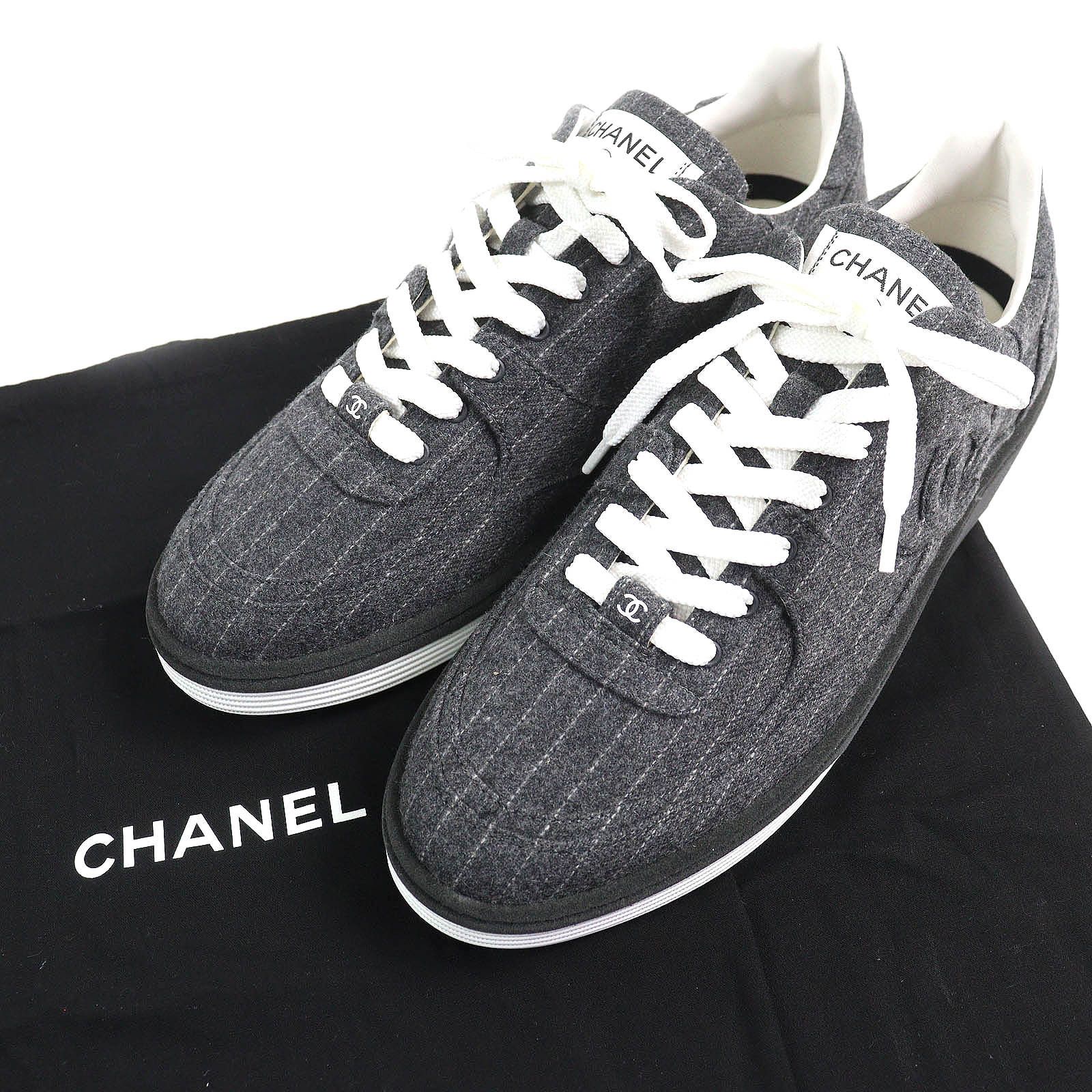 Chanel Chanel Chanel COCO Mark Stripe Pattern Wool Sneakers Others Shoes G46012 Size ONE SIZE - 2 Thumbnail
