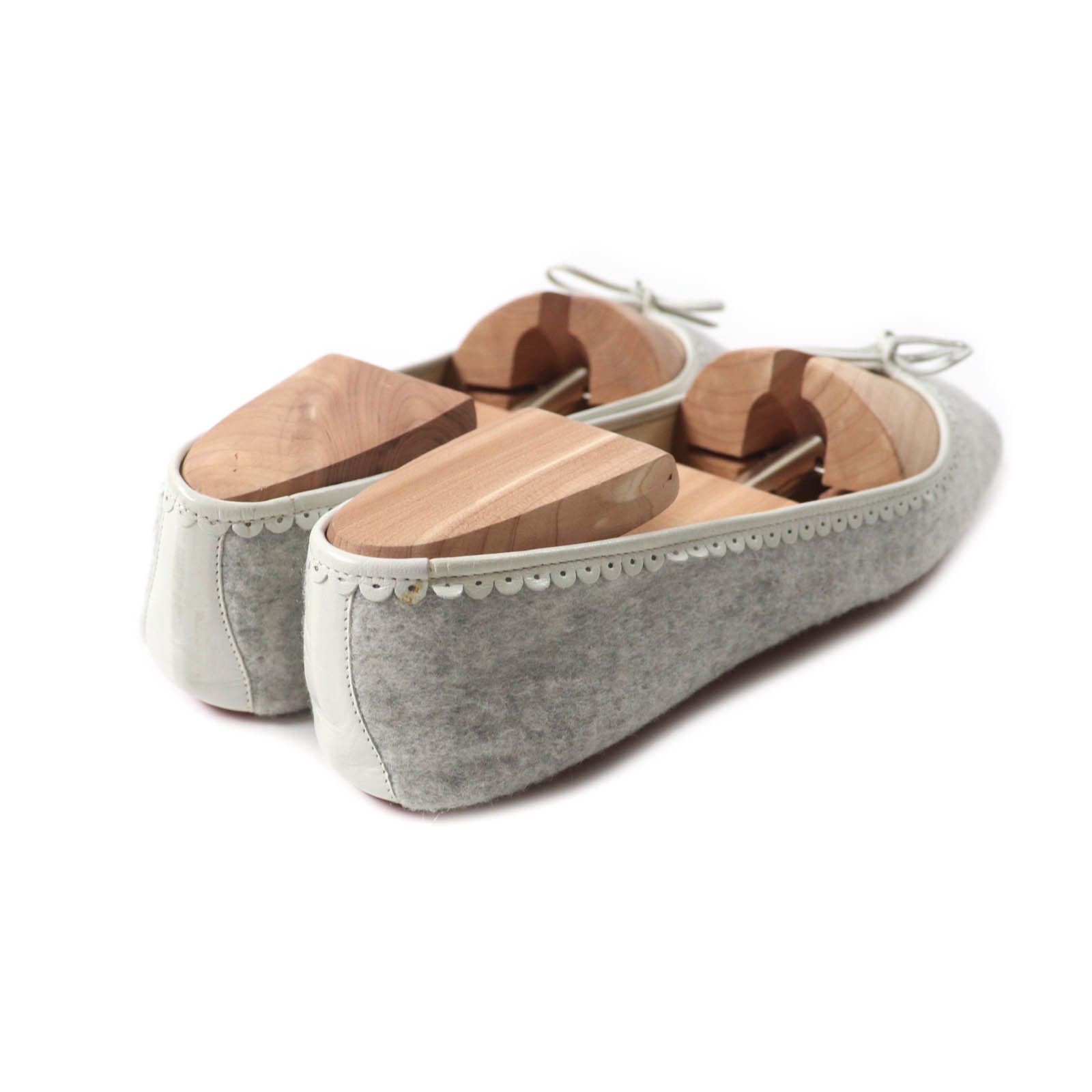 Christian Louboutin Christian Louboutin Christian Louboutin Leather and ribbon design Felt Slippers Leather Shoes Size ONE SIZE - 3 Thumbnail