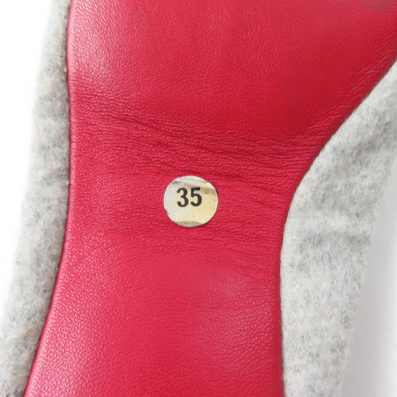 Christian Louboutin Christian Louboutin Christian Louboutin Leather and ribbon design Felt Slippers Leather Shoes Size ONE SIZE - 10 Thumbnail