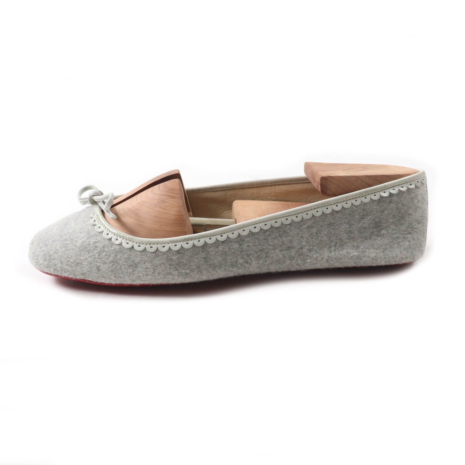 Christian Louboutin Christian Louboutin Christian Louboutin Leather and ribbon design Felt Slippers Leather Shoes Size ONE SIZE - 5 Thumbnail