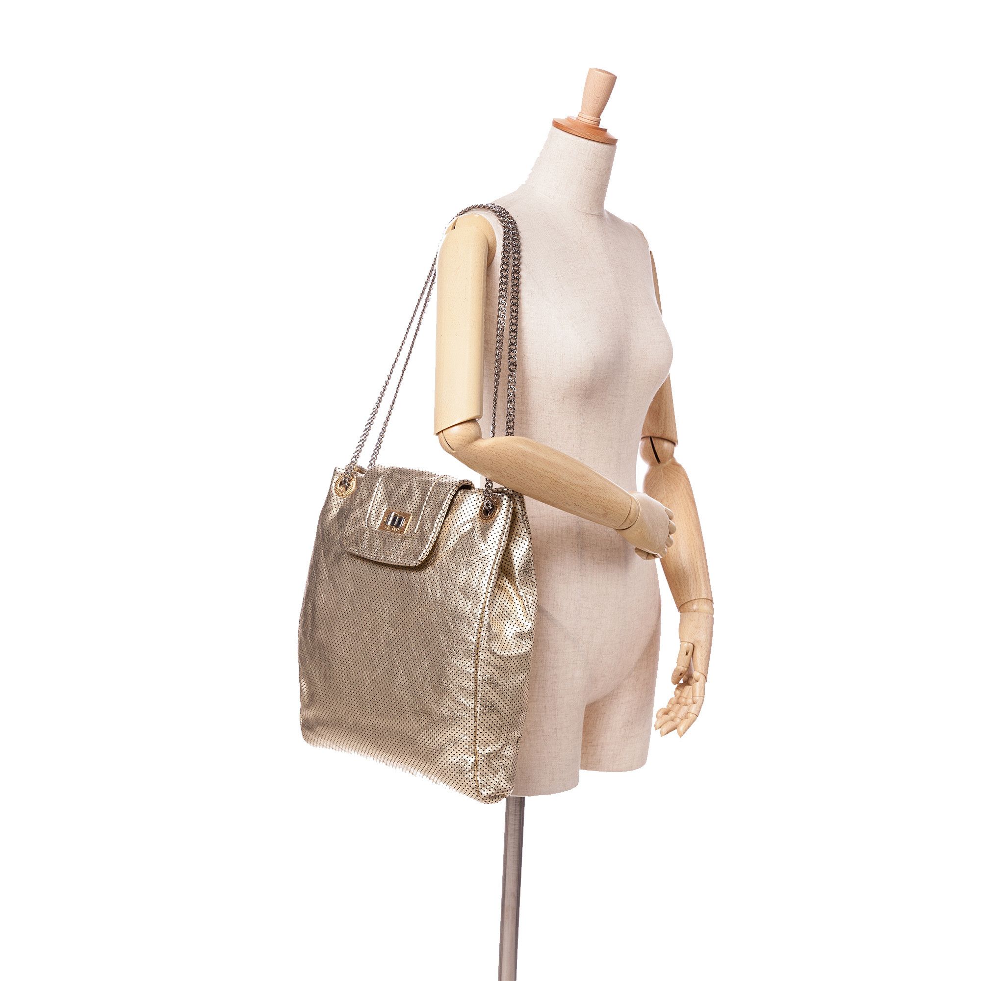 Chanel Chanel Perforated Crackled Metallic Calfskin Drill Tote Size ONE SIZE - 10 Thumbnail
