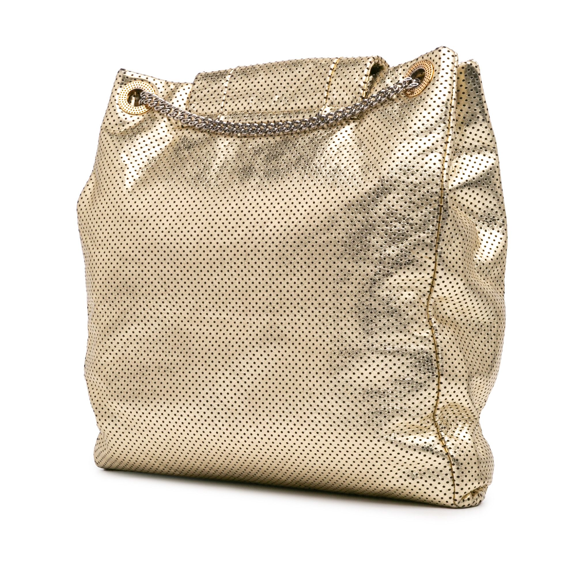 Chanel Chanel Perforated Crackled Metallic Calfskin Drill Tote Size ONE SIZE - 2 Thumbnail
