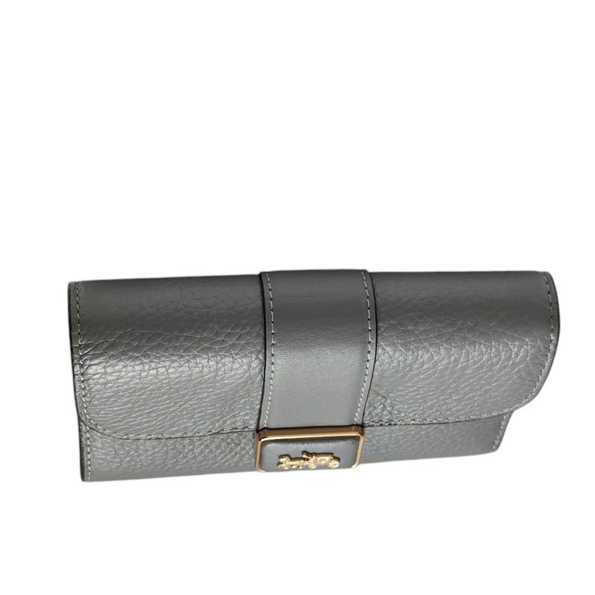 Coach COACH Medium Grace Wallet, Leather, Bi-fold Box Included, CC059, Grey, Women's Size ONE SIZE - 8 Thumbnail