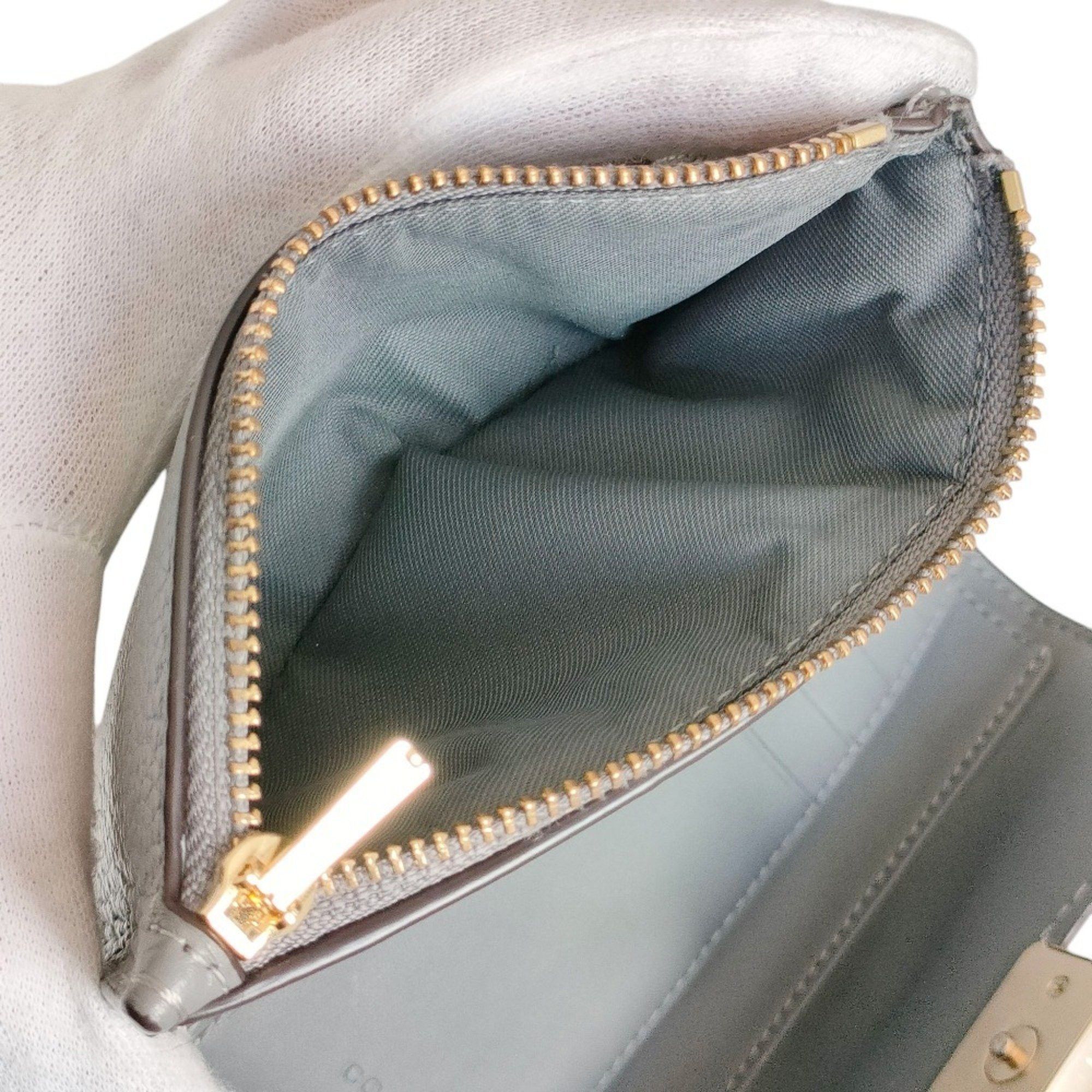 Coach COACH Medium Grace Wallet, Leather, Bi-fold Box Included, CC059, Grey, Women's Size ONE SIZE - 13 Thumbnail