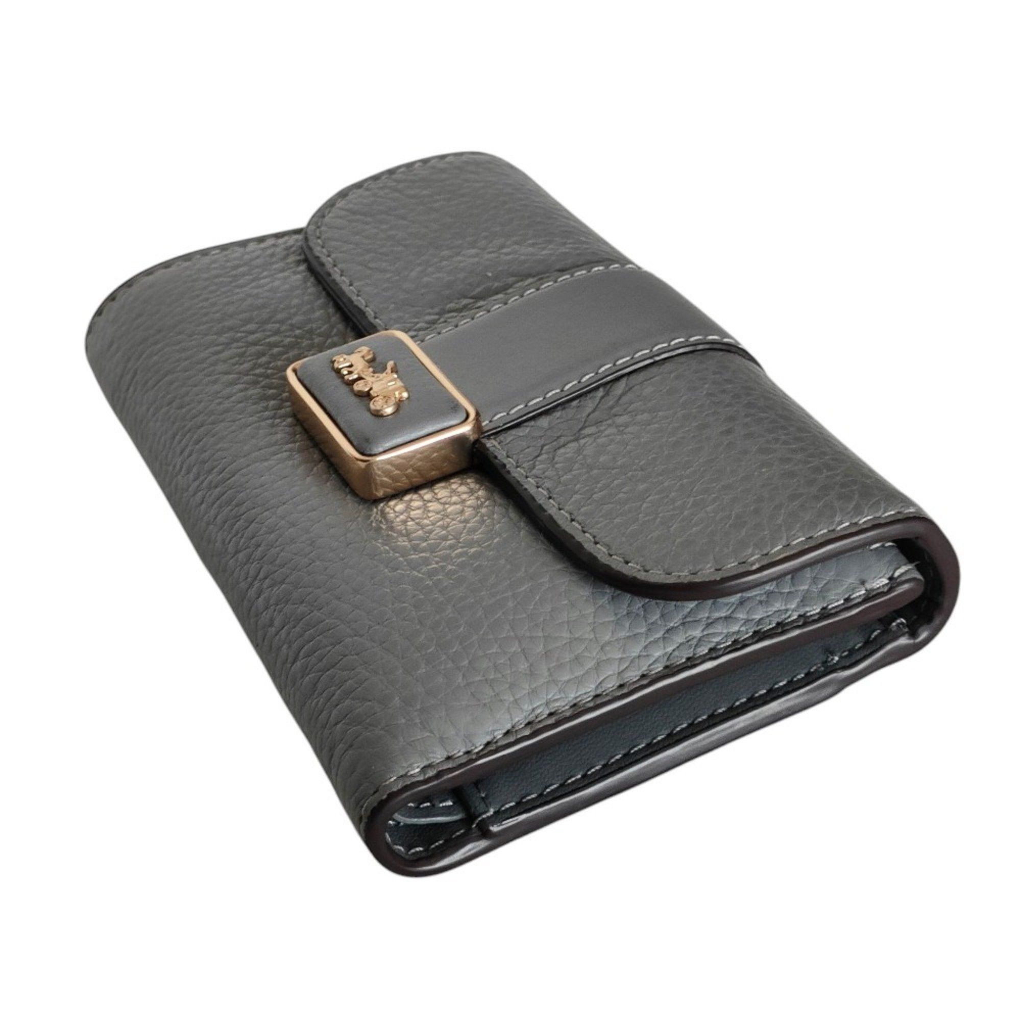 Coach COACH Medium Grace Wallet, Leather, Bi-fold Box Included, CC059, Grey, Women's Size ONE SIZE - 4 Thumbnail