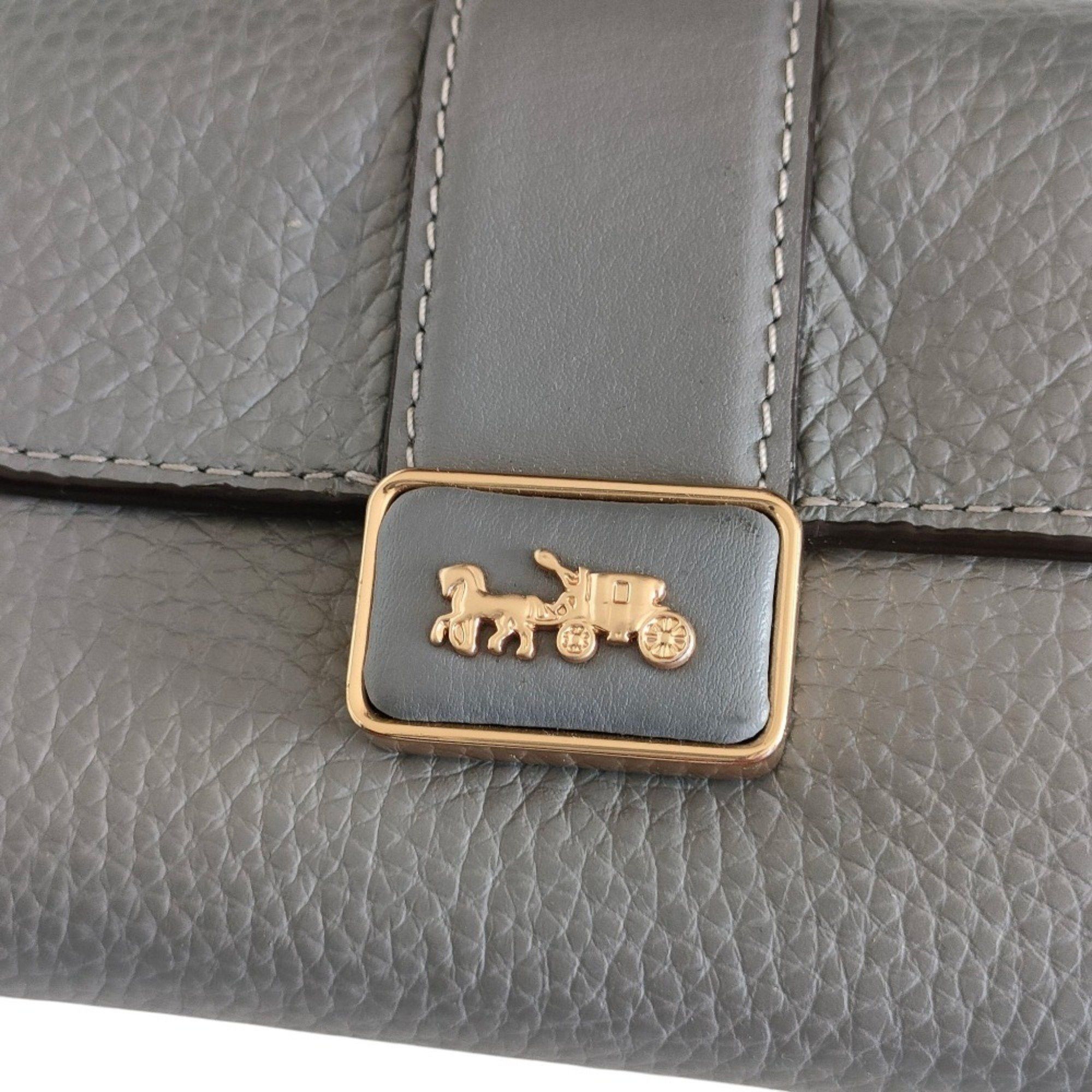 Coach COACH Medium Grace Wallet, Leather, Bi-fold Box Included, CC059, Grey, Women's Size ONE SIZE - 3 Thumbnail