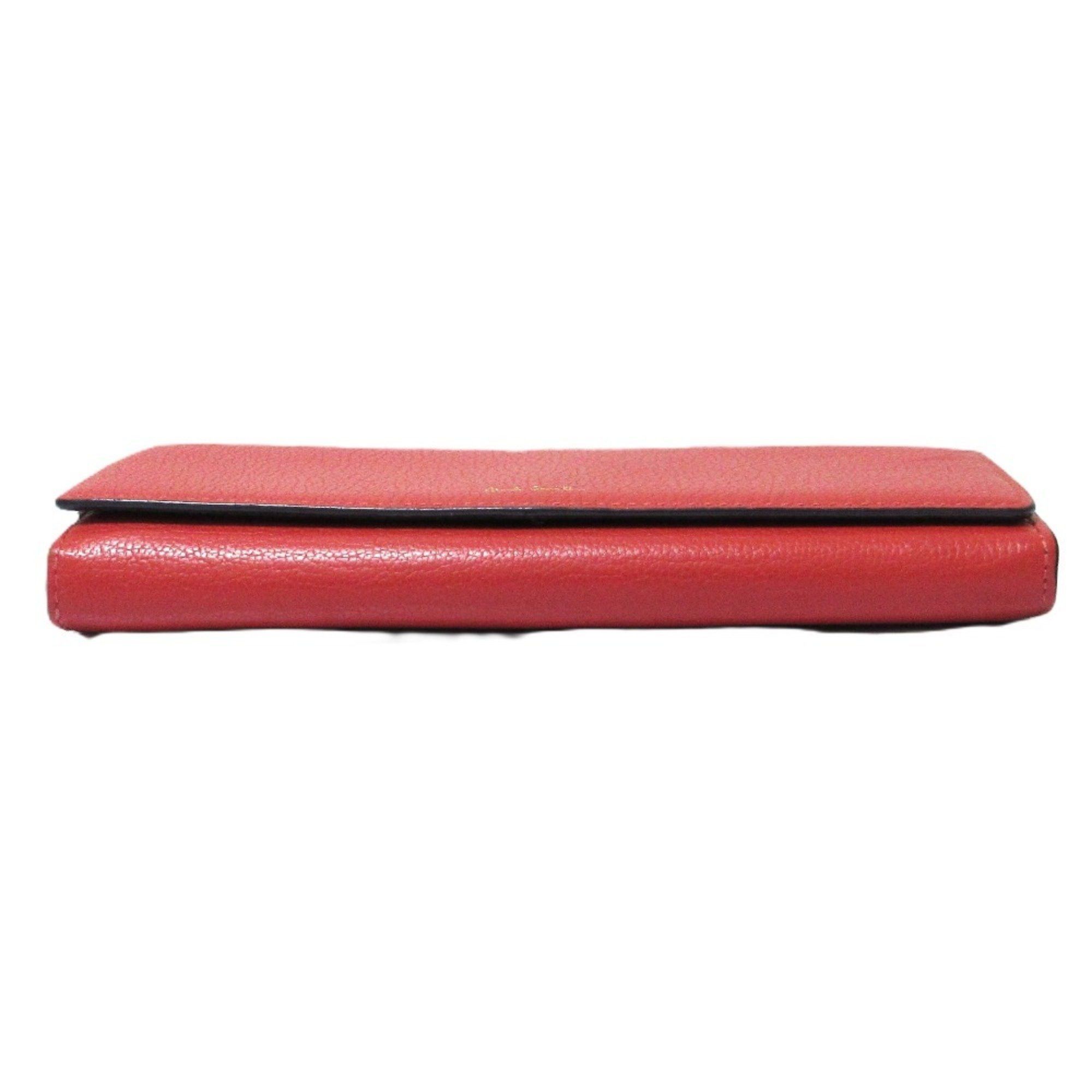 Paul Smith Paul Smith Leather Long Wallet, Coral, Red, Women's Size ONE SIZE - 4 Thumbnail