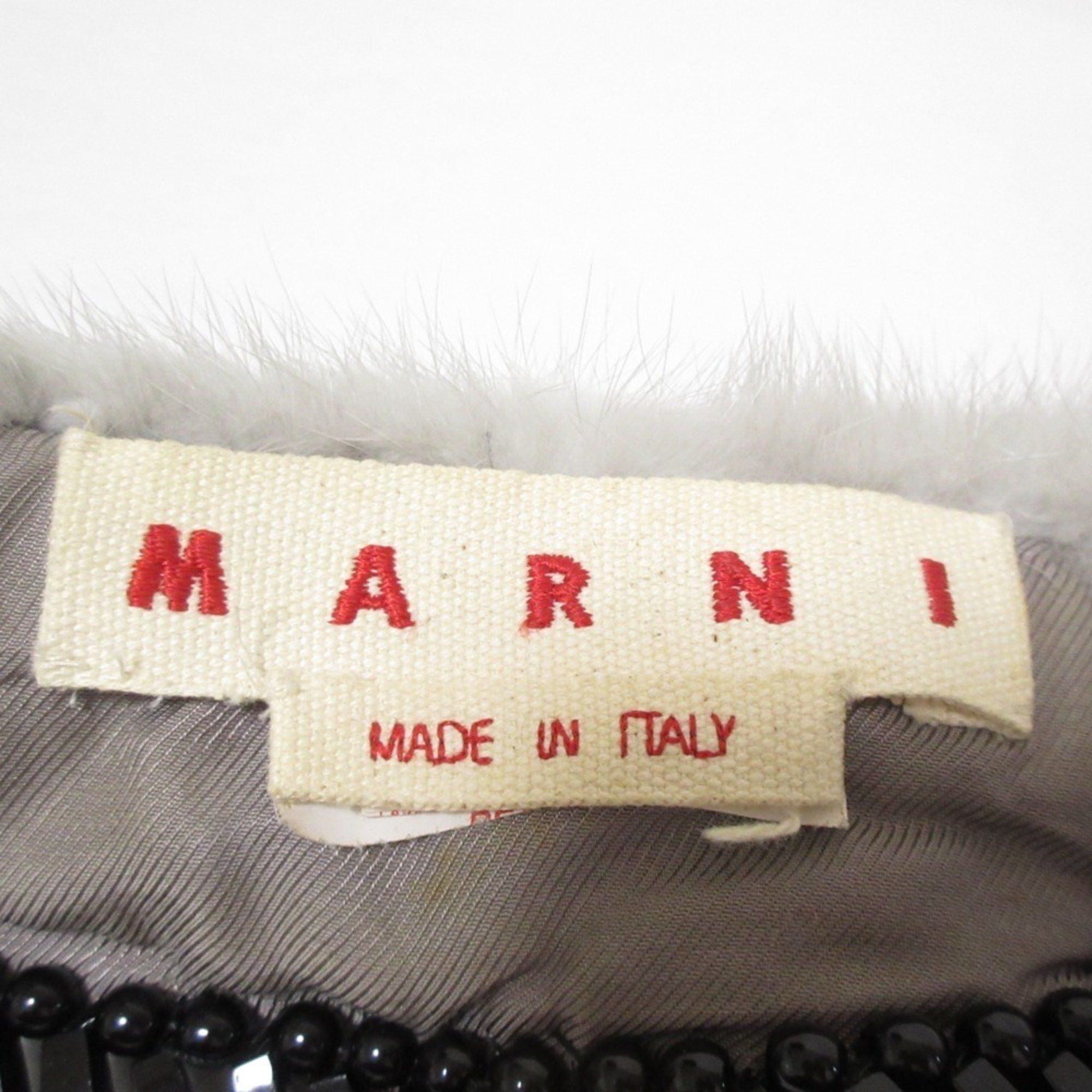 Marni MARNI Mink Tippet Bejeweled Scarf, Collar, Grey, Women's Size ONE SIZE - 8 Thumbnail