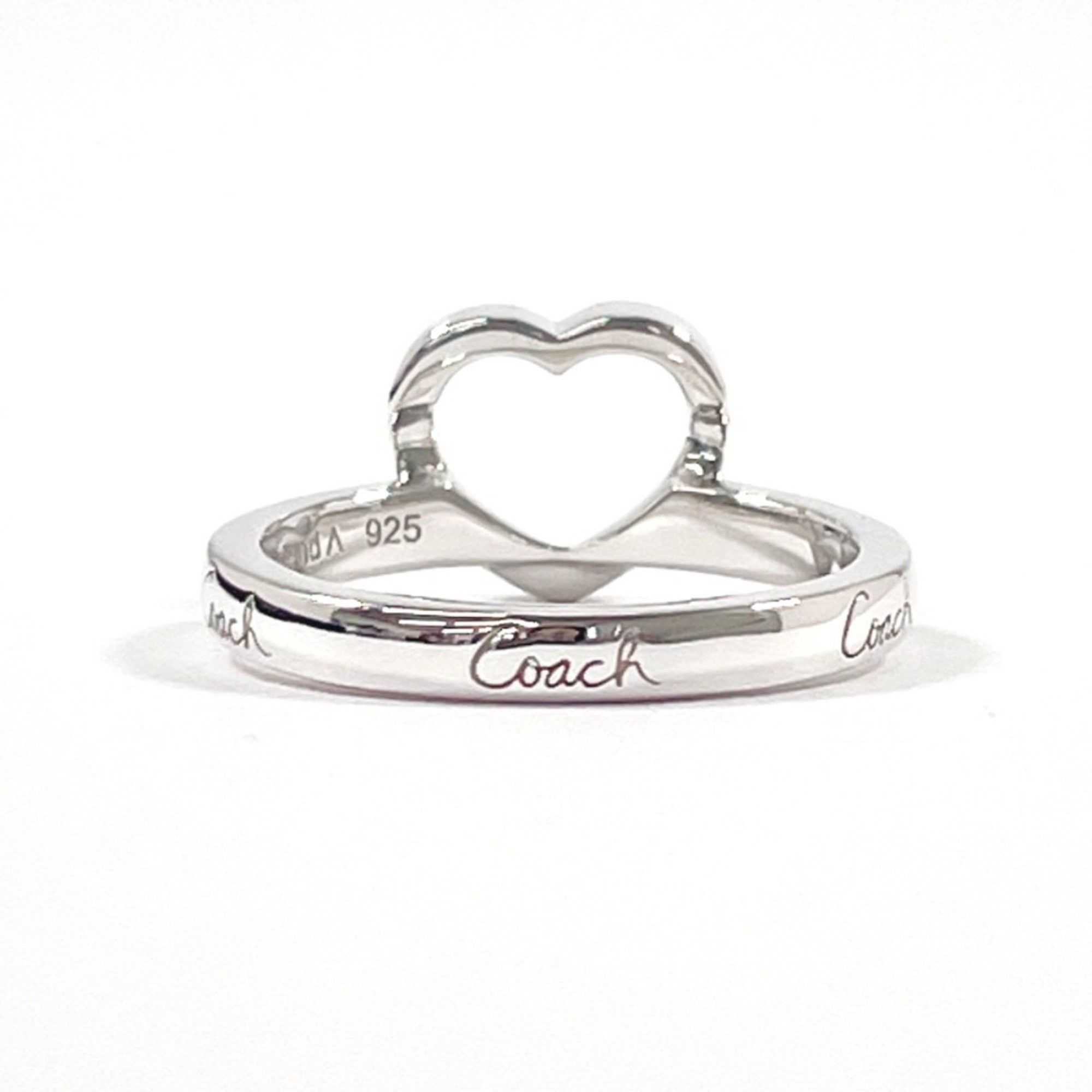 Coach Coach Heart Ring, Silver 925, 9, Silver, Women's Size ONE SIZE - 3 Thumbnail