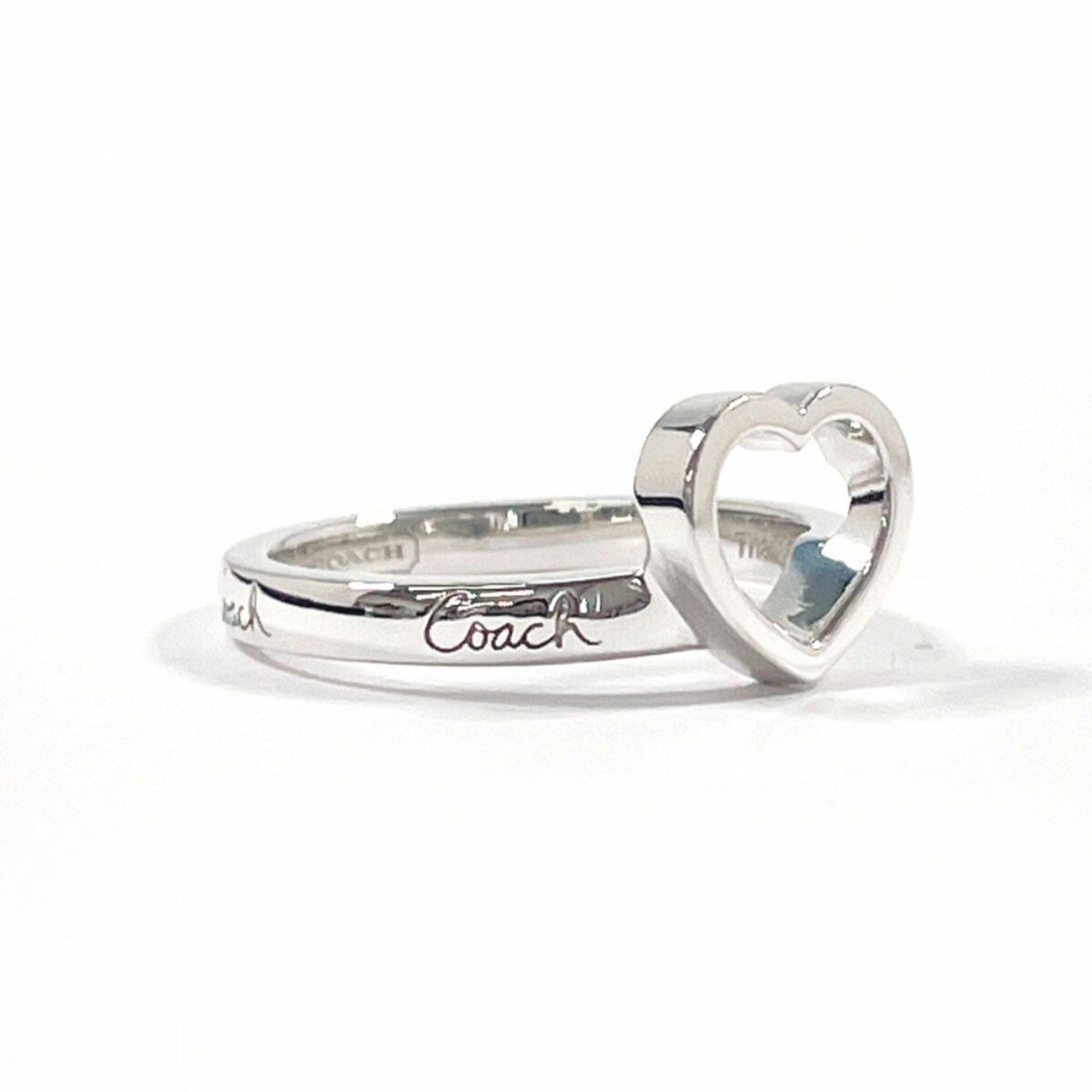 Coach Coach Heart Ring, Silver 925, 9, Silver, Women's Size ONE SIZE - 2 Thumbnail