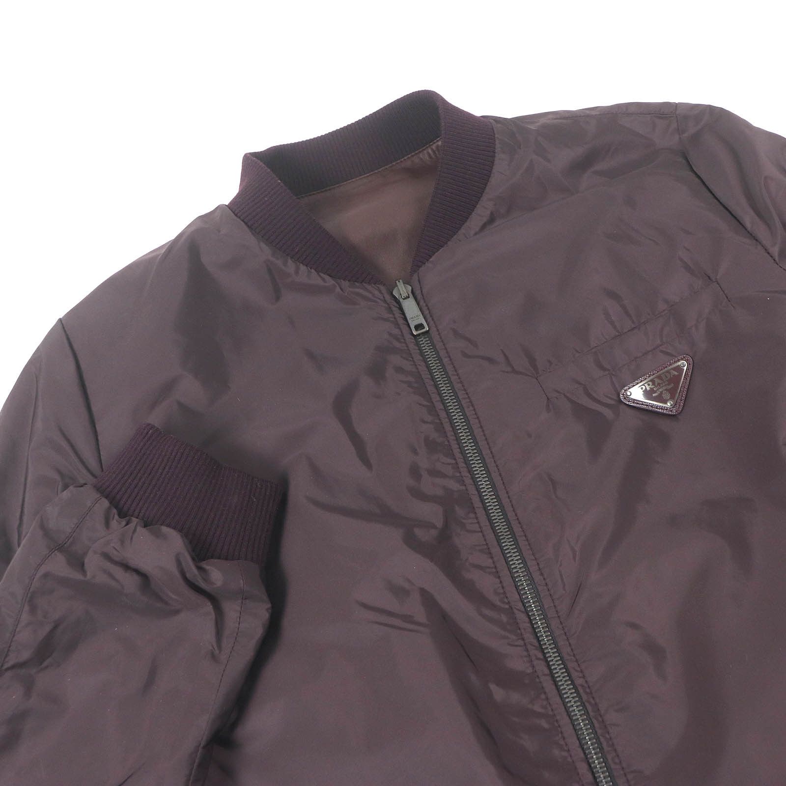 Prada Prada Prada Triangle logo Sheep leather Nylon 2way jacket Leather Outerwear Size ONE SIZE - 3 Thumbnail