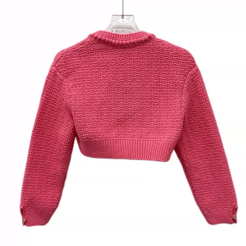 Chanel Chanel Pink High-Waisted Knit Cardigan Jacket- DMC Size US XXS / EU 40 - 2 Thumbnail