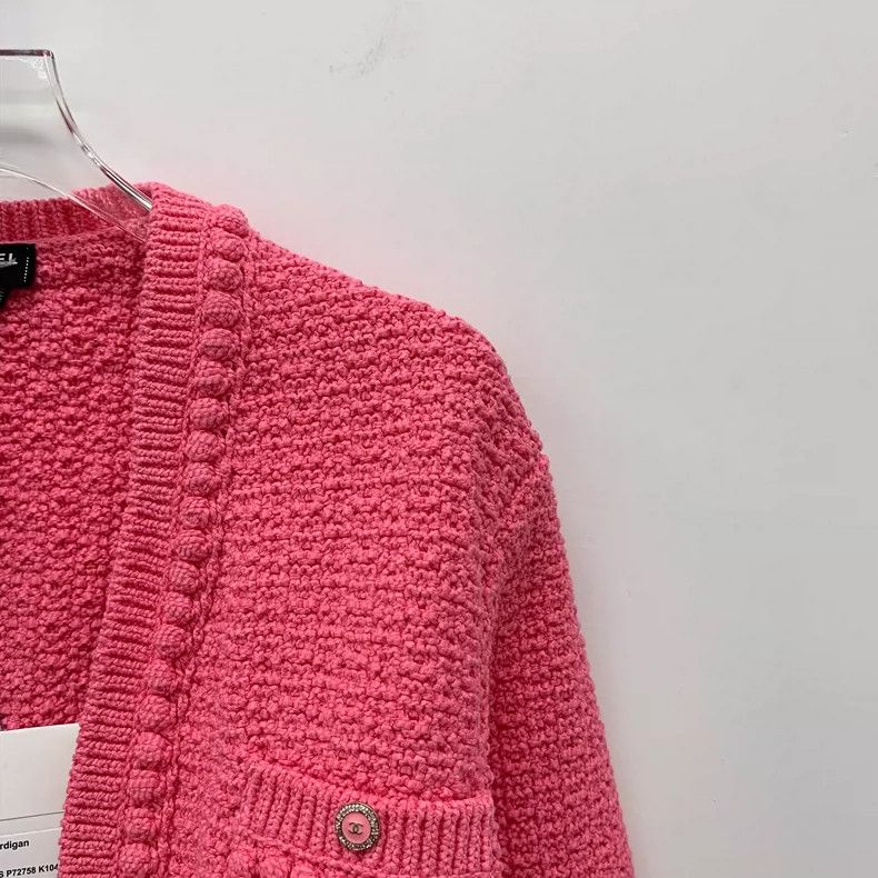 Chanel Chanel Pink High-Waisted Knit Cardigan Jacket- DMC Size US XXS / EU 40 - 3 Thumbnail