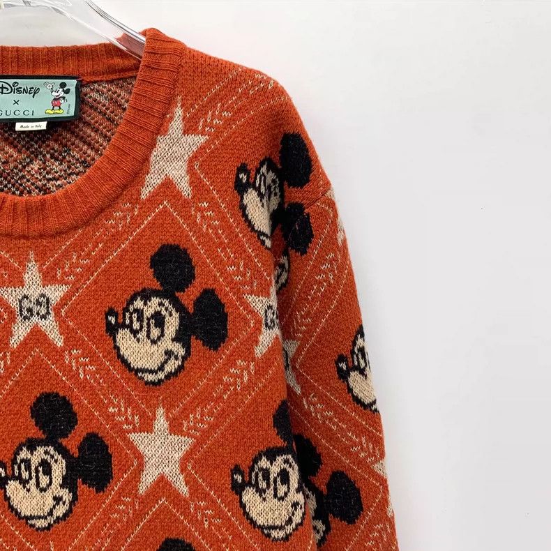 Gucci x Disney Orange Mickey Mouse Knit Sweater- DMC