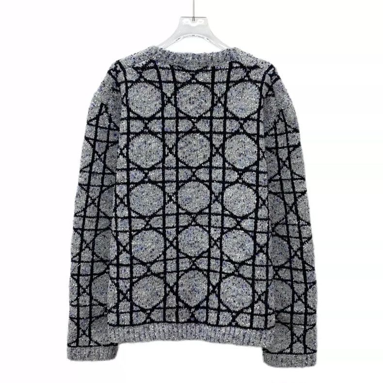 Dior Dior Gray Silver Knit Sweater Long Sleeve- DMC Size US XL / EU 56 / 4 - 2 Thumbnail