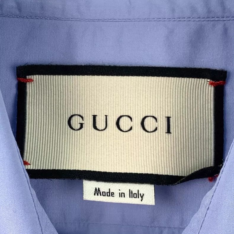 Gucci Gucci Blue Cotton Long Sleeve Shirt- DMC Size US L / EU 52-54 / 3 - 6 Thumbnail