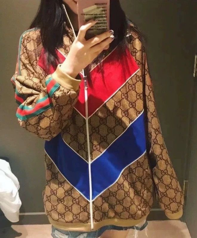 Gucci Gucci Brown Logo Print Jacket with Color Blocks- DMC Size US L / EU 52-54 / 3 - 8 Thumbnail