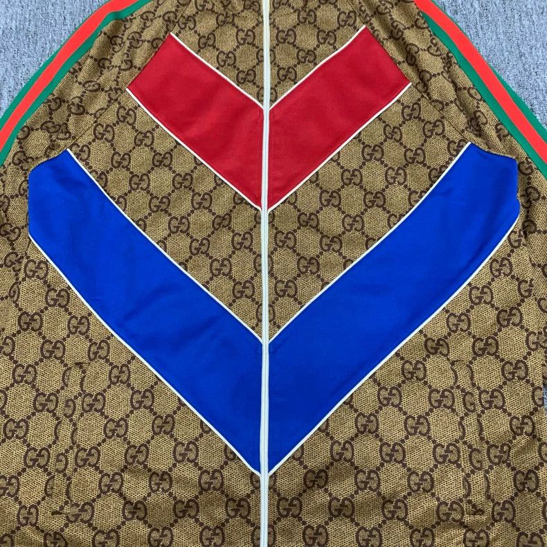 Gucci Gucci Brown Logo Print Jacket with Color Blocks- DMC Size US L / EU 52-54 / 3 - 6 Thumbnail