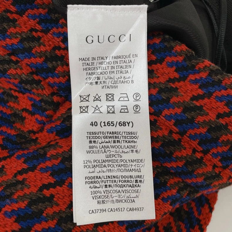 Gucci GUCCI Red Houndstooth Wool Mini Skirt 40- DMC Size US 31 - 7 Thumbnail
