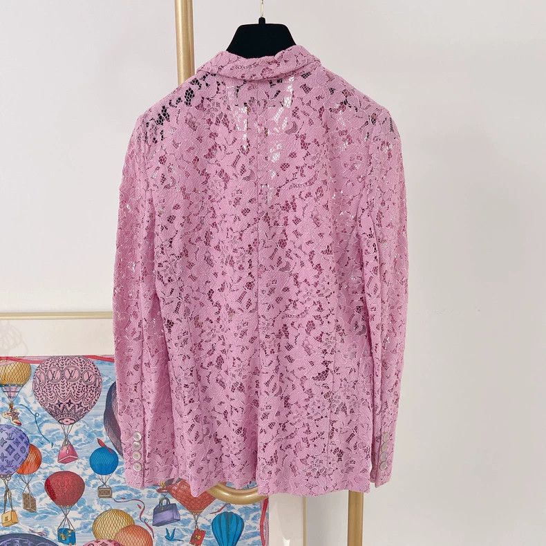 Gucci Gucci Pink Lace Jacket Size 40- DMC Size US M / EU 48-50 / 2 - 2 Thumbnail