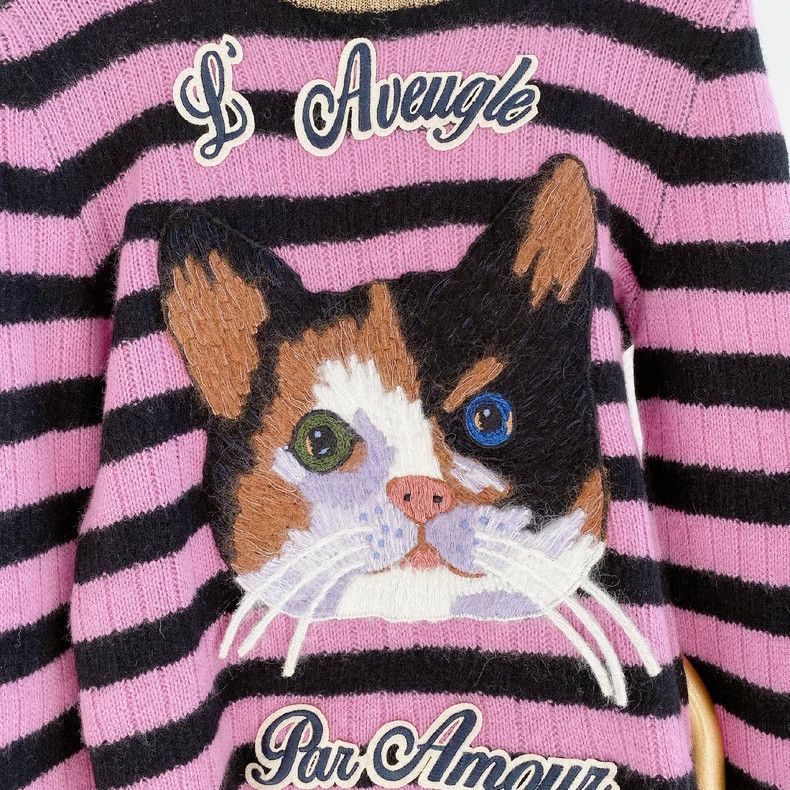 Gucci Gucci Cat Embroidery Cashmere Knit Sweater- DMC Size US S / EU 44-46 / 1 - 4 Thumbnail