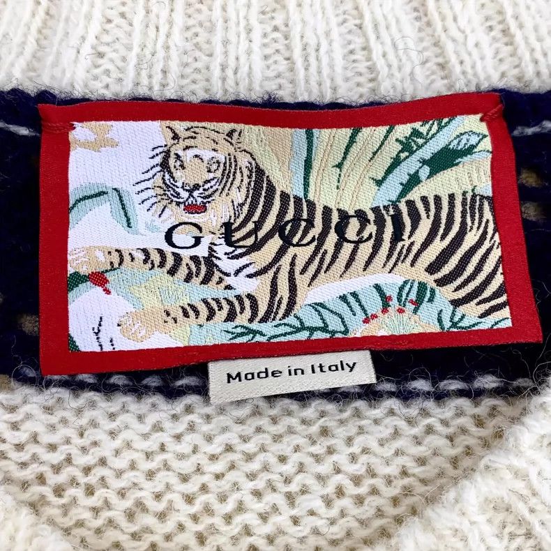 Gucci Gucci Striped Wool Sweater with Embroidery- DMC Size US L / EU 52-54 / 3 - 6 Thumbnail