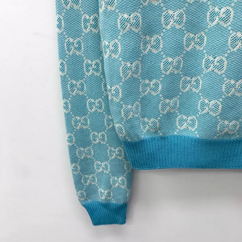Gucci Gucci Light Blue Logo Knit Pullover Sweater- DMC Size US L / EU 52-54 / 3 - 4 Thumbnail
