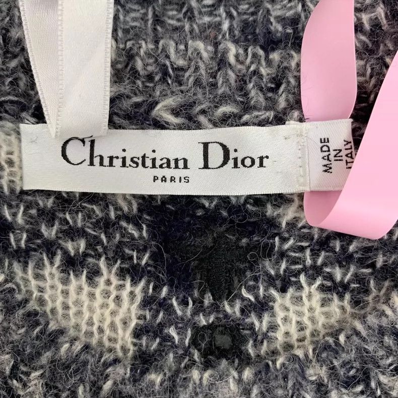 Dior Christian Dior Gray Check Alpaca Knit Top- DMC Size US XS / EU 42 / 0 - 5 Thumbnail
