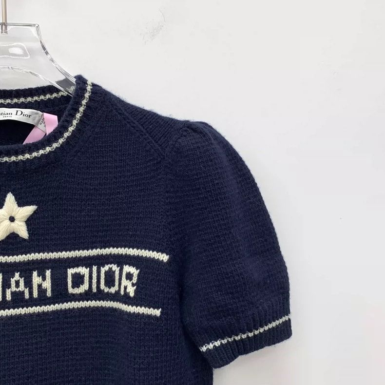 Dior Christian Dior Blue Short Sleeve Knit Top- DMC Size US XS / EU 42 / 0 - 3 Thumbnail