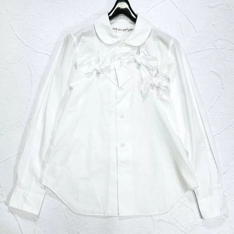 Comme des Garcons Comme des Garcons White Bow Design Shirt- DMC Size US M / EU 48-50 / 2 - 2 Thumbnail
