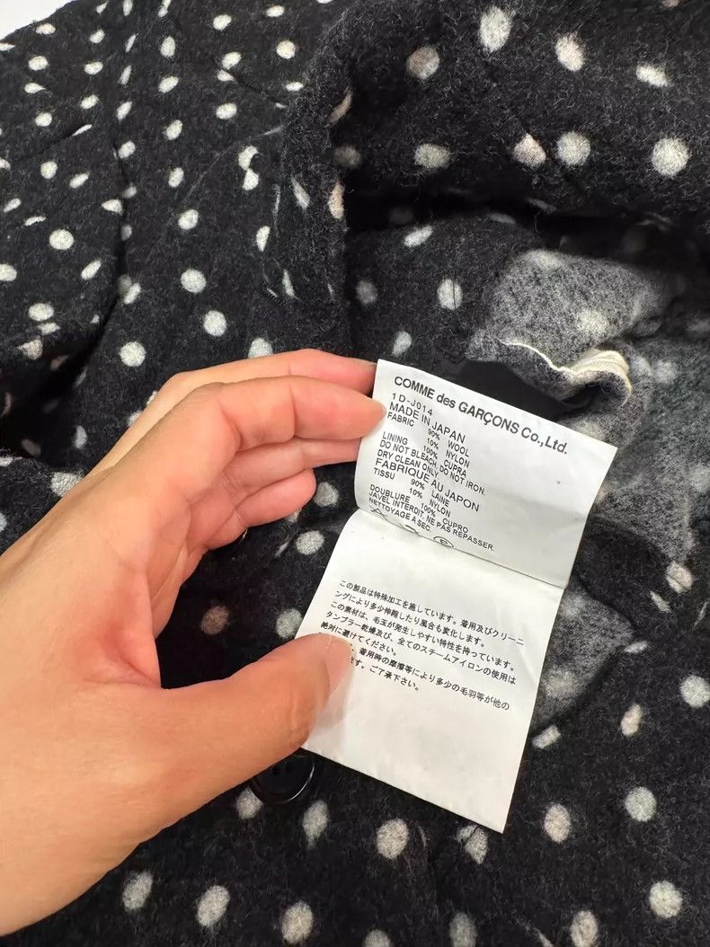 Comme des Garcons COMME des GARCONS Black Wool Polka Dot Blazer- DMC Size US M / EU 48-50 / 2 - 8 Thumbnail