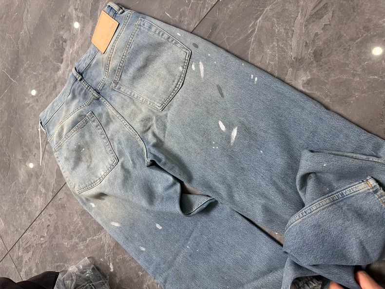 Acne Studios Acne Studios Blue Paint Splash Wide-Leg Jeans- DMC Size US 30 / EU 46 - 3 Thumbnail