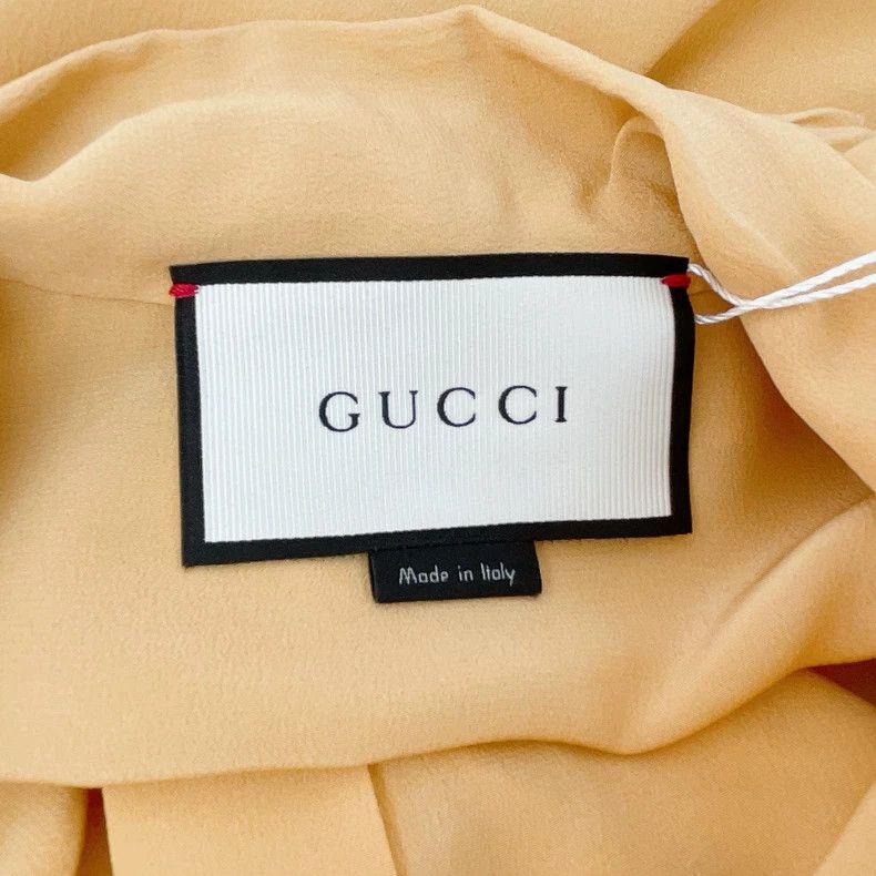 Gucci Gucci Yellow Silk Long Sleeve Top- DMC Size US S / EU 44-46 / 1 - 6 Thumbnail