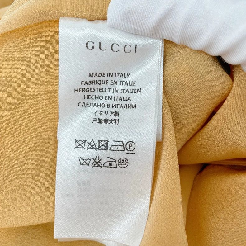 Gucci Gucci Yellow Silk Long Sleeve Top- DMC Size US S / EU 44-46 / 1 - 7 Thumbnail