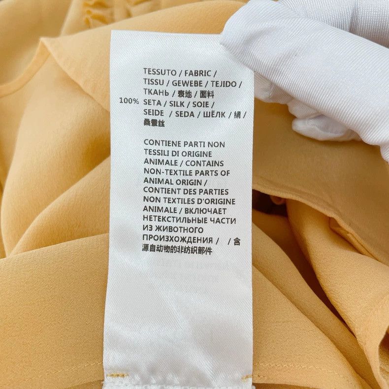 Gucci Gucci Yellow Silk Long Sleeve Top- DMC Size US S / EU 44-46 / 1 - 8 Thumbnail