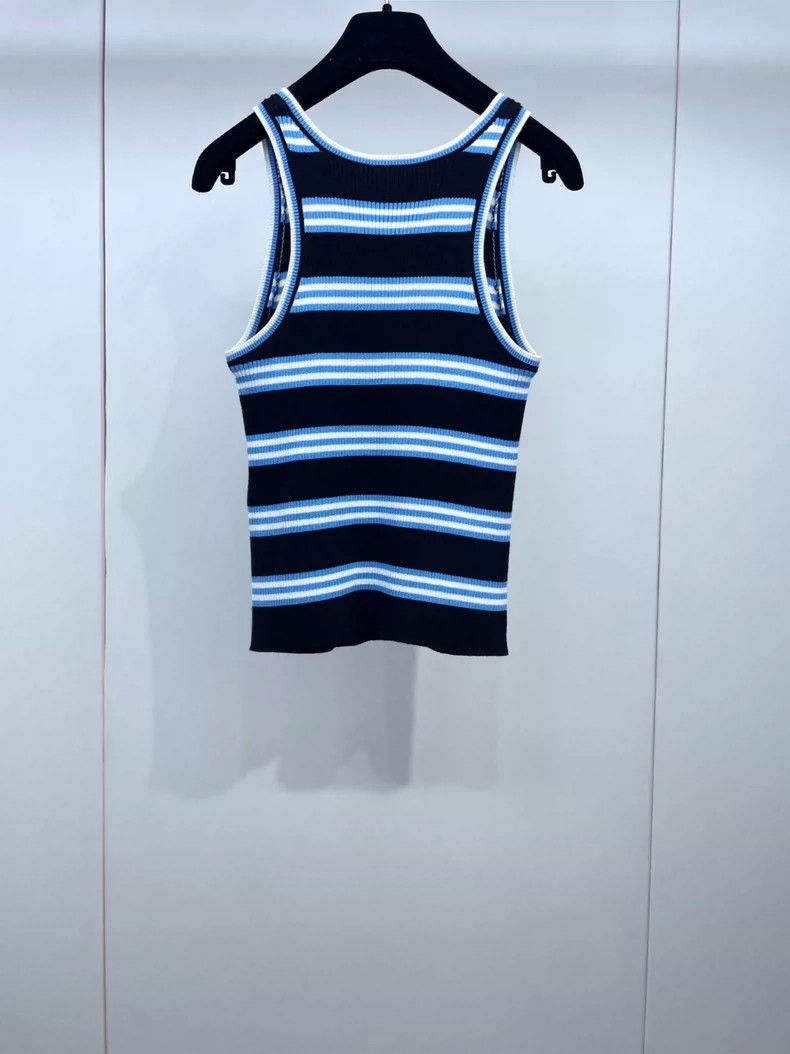 Chanel Chanel Blue and White Striped Knit Tank Top- DMC Size US S / EU 44-46 / 1 - 2 Thumbnail