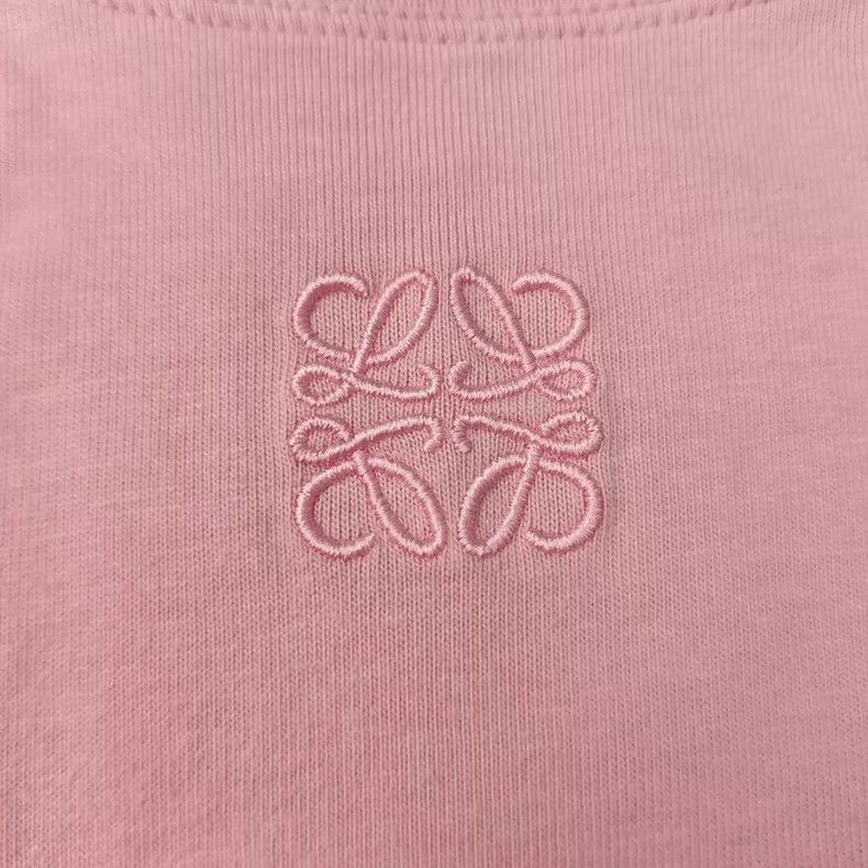 Loewe Loewe Pink Embroidered Logo Cropped T-Shirt- DMC Size US M / EU 48-50 / 2 - 8 Thumbnail