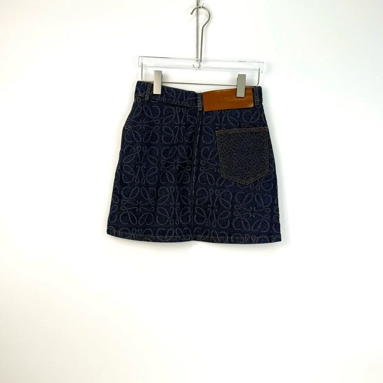Loewe Loewe Blue Denim Skirt with Logo Design- DMC Size US 34 / EU 50 - 4 Thumbnail