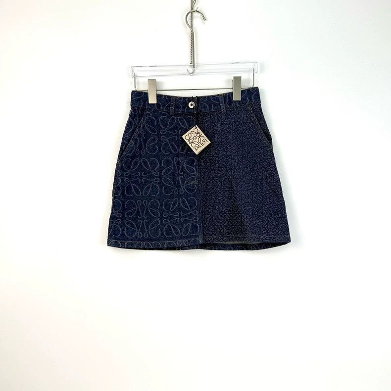 Loewe Loewe Blue Denim Skirt with Logo Design- DMC Size US 34 / EU 50 - 3 Thumbnail